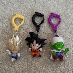 Dragon Ball Z Keychain Set - Super Saiyan Vegeta, Goku, and Piccolo
